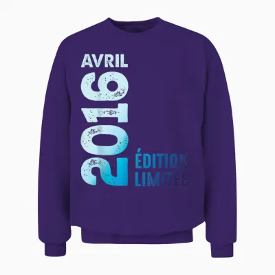 Limited Edition April 2016 Birthday Gift 2016 T-Shirt, Black, S Unisex Sweatshirt - Purple