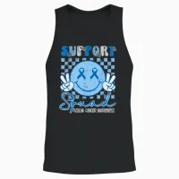 Colorectal Colon Cancer Awareness Support Smile Boy Girl Kid Unisex Tank Top in Black - 2
