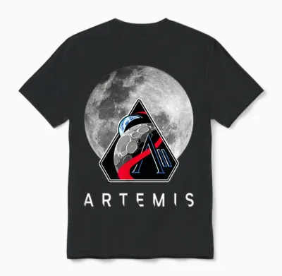 Nasa Artemis Ii Mission Moon Unisex T-Shirt - Black