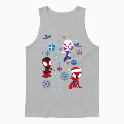 Marvel Spidey and His Amazing Friends Christmas Holiday Icon Unisex Tank Top - Ash