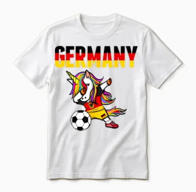Dabbing Unicorn Deutschland Fußball Fans Trikot Deutschland Flagge Unisex T-Shirt - White