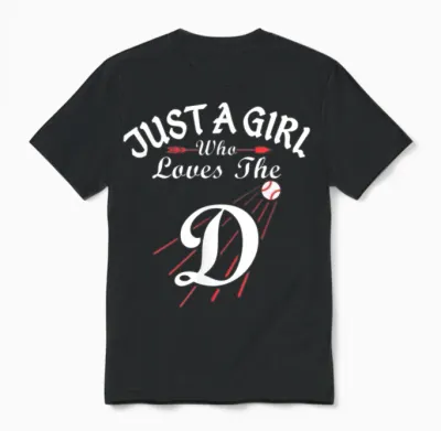 Baseball Funny She Loves the D Los Angeles Unisex T-Shirt - Black