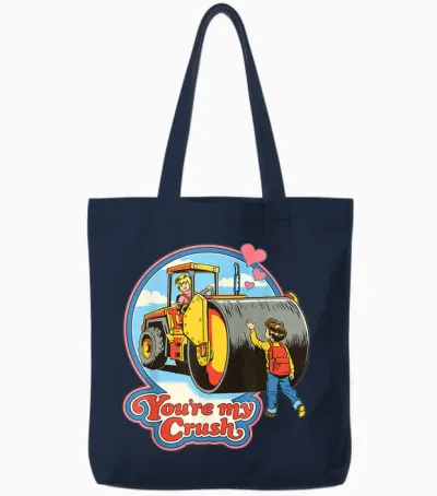 You're My Crush Valentine Sarcastic Retro Funny Adult Humor Tote Bags - Navy