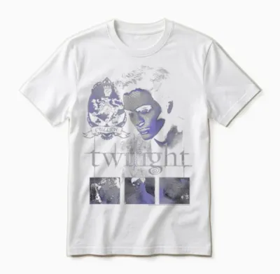Twilight Edward and Icons T-Shirt, Black Unisex T-Shirt - White