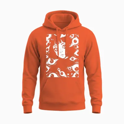 Horror Anime Manga | Japan Japanese Creepy Kawaii Goth T-Shirt, Black Unisex Hoodie - Orange