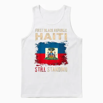 Haiti Erster Tag Der Flagge Der Schwarzen Republik Haiti Unisex Tank Top - White