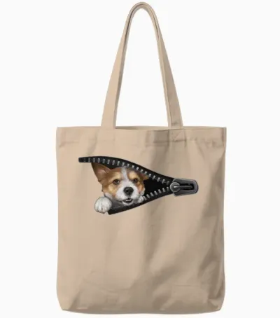 Dog Tote Bags - Natural