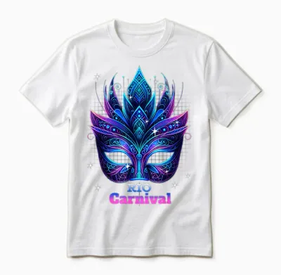 Carnival Mask Rio De Janeiro Circus Brazil Circus Rio De Janeiro T-Shirt, Black, S Unisex T-Shirt - White