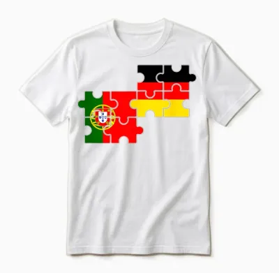 Portugal Deutschland Flagge Deutsch Portugiese Unisex T-Shirt - White