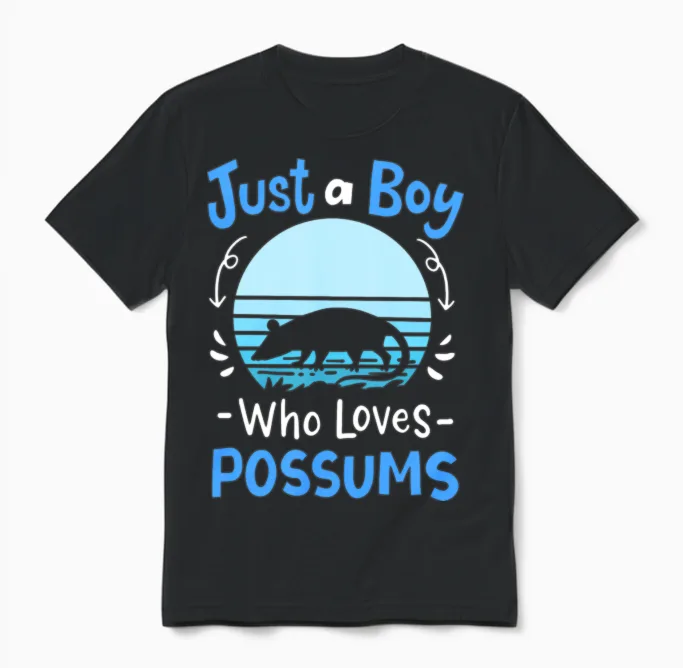 Possum Possum Lover Retro Unisex T-Shirt - Black