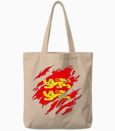 Drapeau Normand Normandie Vintage T-Shirt Haut De Gamme Tote Bags - Natural