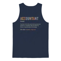 Accountant Definition Accounting Cpa Funny Unisex Tank Top - Navy – 1