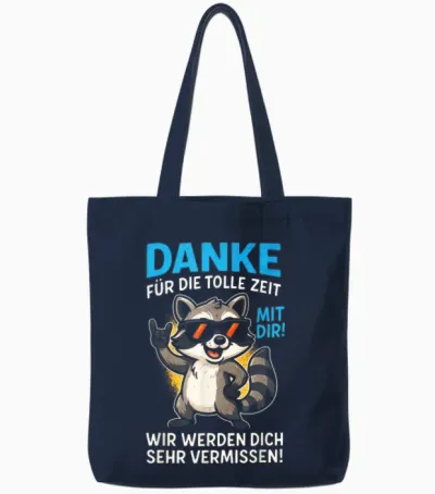 T-Shirt with German Text "danke Für Die Tolle Zeit Mit Dir!" Tote Bags - Navy