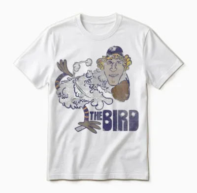 Detroit Baseball Bird Unisex T-Shirt - White