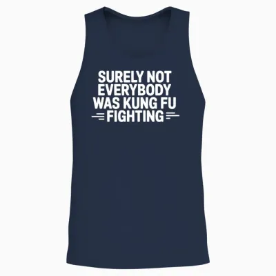 Retro Martial Arts Typography Unisex Tank Top - Navy