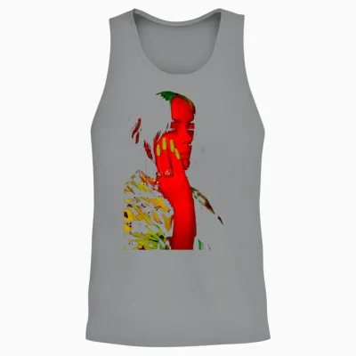 Official Billie Eilish Red Photo Neon Black Unisex Tank Top - Sport Grey