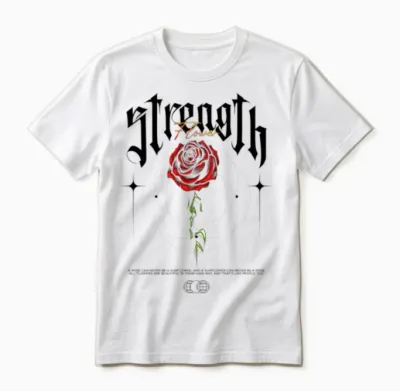 Strength Flower Modern Streetwear Unisex T-Shirt - White