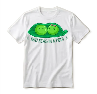 Two Peas in a Pod 2 Unisex T-Shirt - White