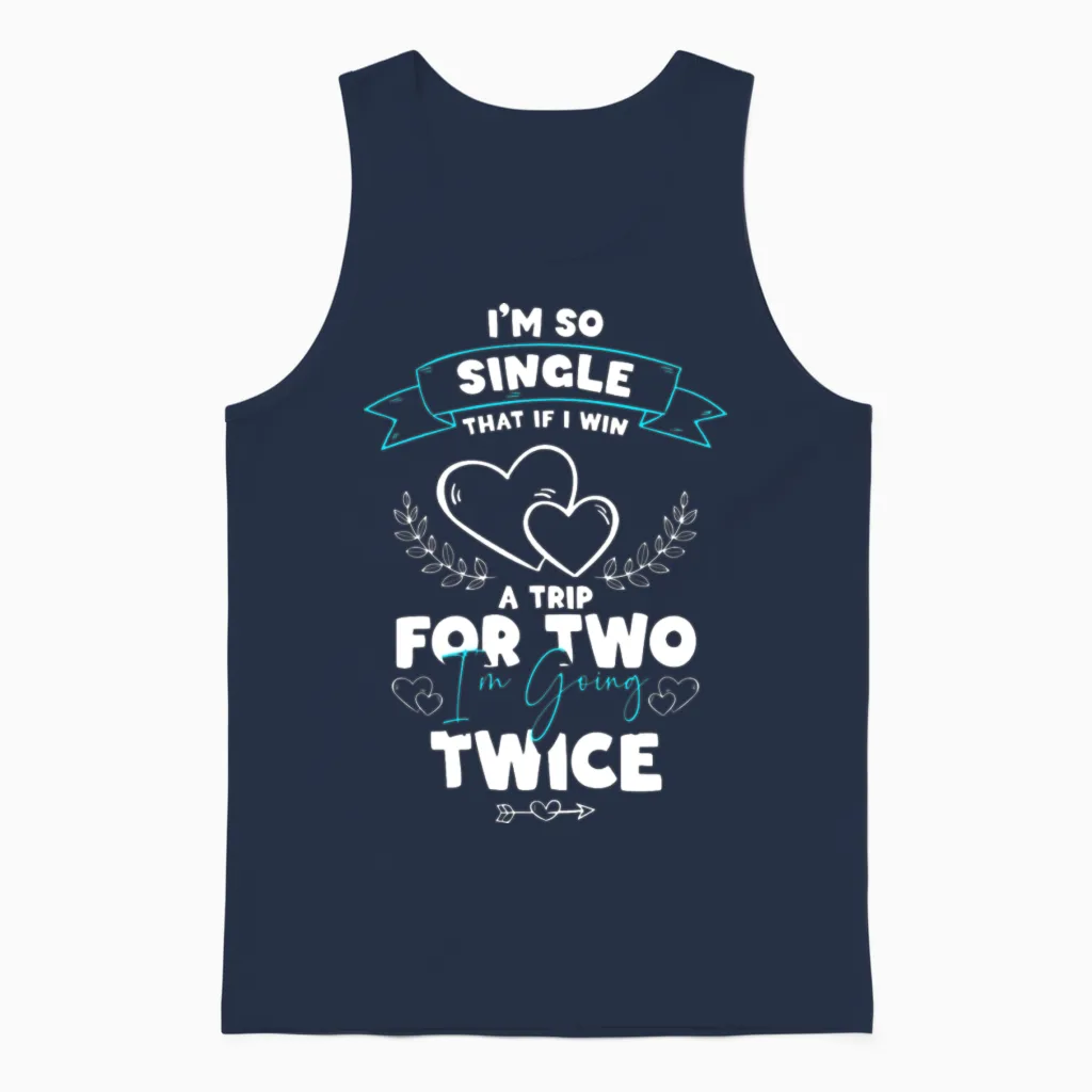 Alone Party Bachelor Single Unisex Tank Top in Navy