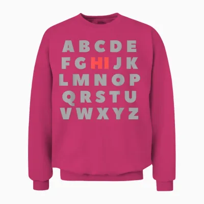 Hi Alphabet Letters Learning Abc Funny Gift Toddler Kids T-Shirt, Black, S Unisex Sweatshirt - Heliconia