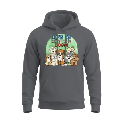 Dogs. Life Is Better with Dogs! Unisex Hoodie - Charcoal