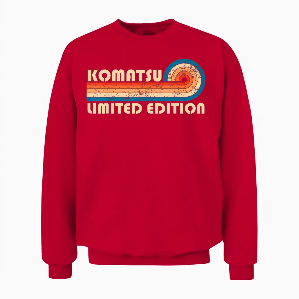 Komatsu Retro 70s 80s Sunset Stripe Unisex Sweatshirt in Red