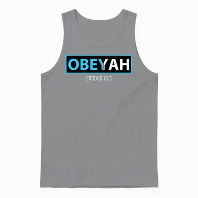 Obey Yah, Hebrew Roots Movement Yahweh Gift Unisex Tank Top - Sport Grey