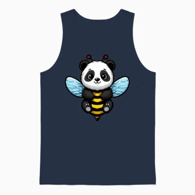 Funny Bumble Panda Unisex Tank Top - Navy