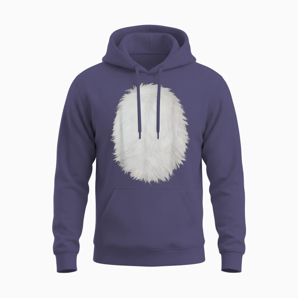White Belly Costume Diy Cosplay Panda Bear Cat Skunk Deer Unisex Hoodie in Heather Sport Dark Navy