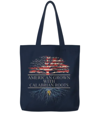 American Grown Calabrian Roots Tote Bags - Navy