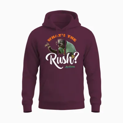 Zootopia - Flash Sloth What's the Rush Unisex Hoodie - Maroon