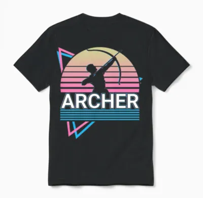 Archer Archery Retro Unisex T-Shirt - Black