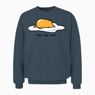 Gudetama the Lazy Egg Yoga Pose T-Shirt Small Unisex Sweatshirt - Dark Heather