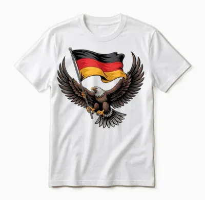Deutscher Adler Mit Deutschland Flagge Deutsche Patrioten Unisex T-Shirt - White