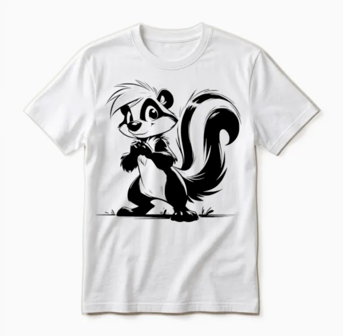 Skunk Children Baby Drawing Kids & Unisex T-Shirt in White