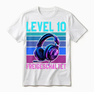 10. Geburtstag 2016 Junge Mädchen Gamer Level 10 Jahre Unisex T-Shirt - White
