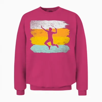 Badminton Retro Unisex Sweatshirt - Heliconia