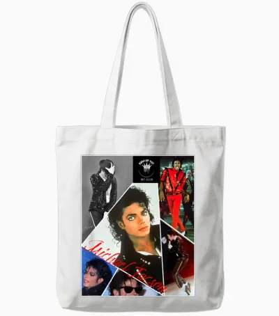 Mj-021 T-Shirt, Black, S Tote Bags - White
