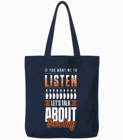 Bowling Ball Bowling Alley Strike Team Tote Bags - Navy