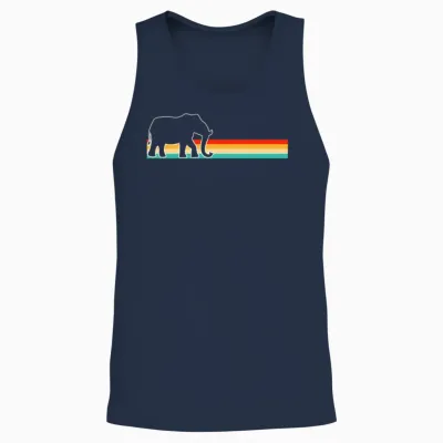 Elephant Retro Unisex Tank Top - Navy