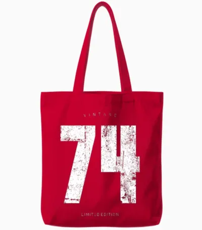 Vintage 74 Limited Edition Graphic Tote Bags - Red
