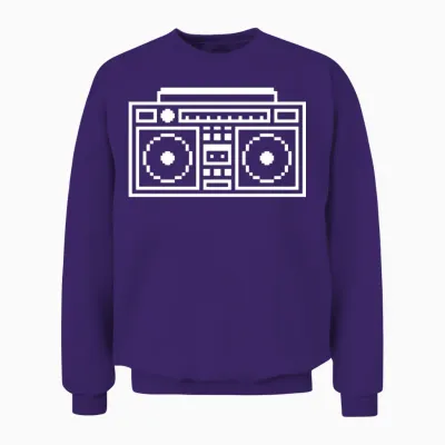 Retro Ghettoblaster Boombox Unisex Sweatshirt - Purple