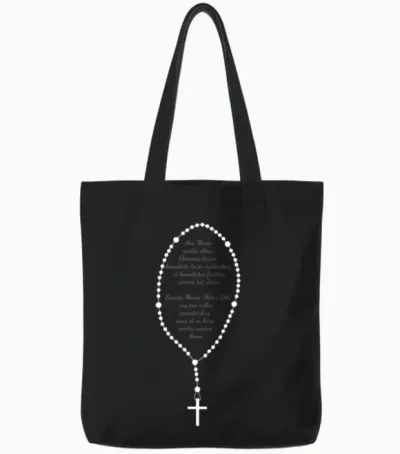 Rosary in Latin Tote Bags - Black