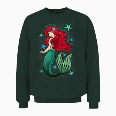 Disney the Little Mermaid Ariel's Song Music Notes T-Shirt Small Unisex Sweatshirt - Forest