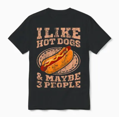 I Like Hot Dogs Hot Dog Eating Contest Hot Dog Unisex T-Shirt - Black
