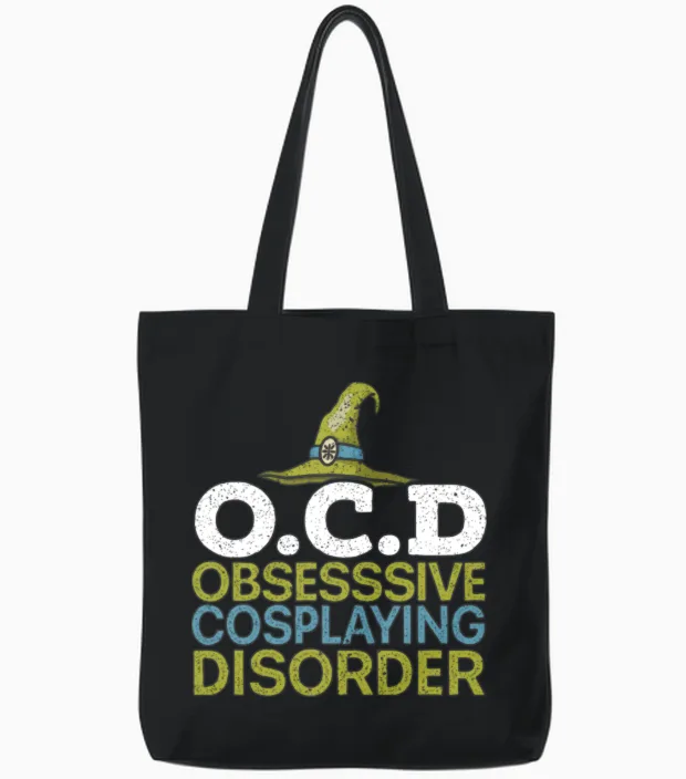 Obsessive Cosplaying Disorder Cosplayer Cosplay Tote Bags in Black