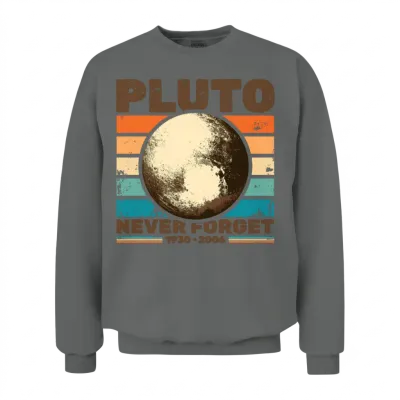 Pluto Retro Aesthetic Unisex Sweatshirt - Graphite Heather