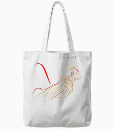 Playing Guitar Guitarist Music Life Funny Gift Tote Bags - White