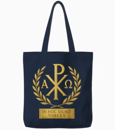 In Hoc Signo Vinces - Knights Templar Symbol Tote Bags - Navy