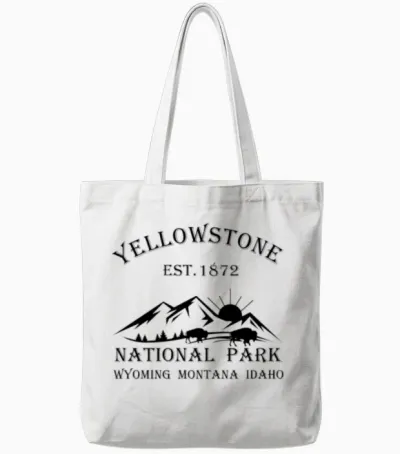 Yellowstone National Park Tote Bags - White